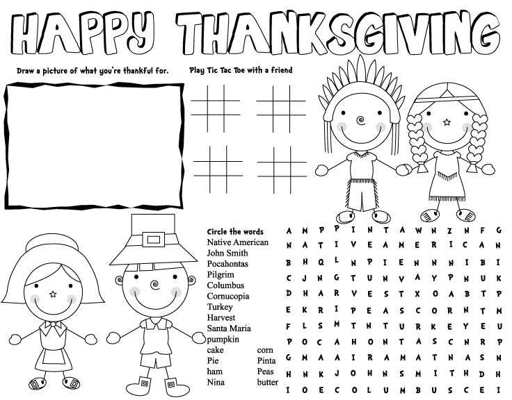 printable thanksgiving games and activities