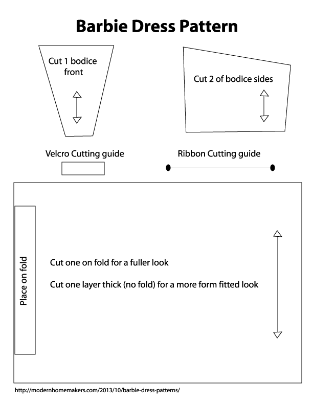 Simple barbie deals dress pattern